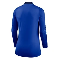 Women's Nike Blue Chelsea Strike Drill Raglan Performance Quarter-Zip Top