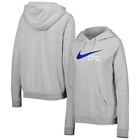 Sweat à capuche raglan Nike Chelsea Lockup Varsity Fleece gris chiné pour femme