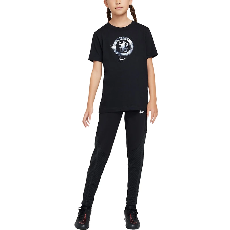 T-shirt Nike noir avec écusson Chelsea pour jeunes