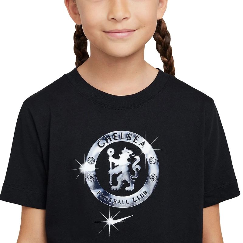 T-shirt Nike noir avec écusson Chelsea pour jeunes