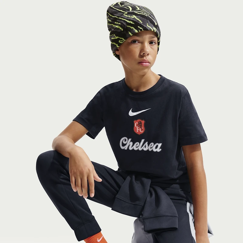 Youth Nike Black Chelsea Crest T-Shirt