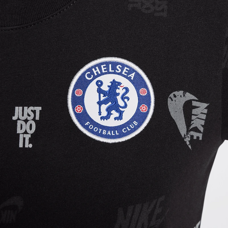 T-shirt Nike noir Chelsea Just Do It Crest pour jeune
