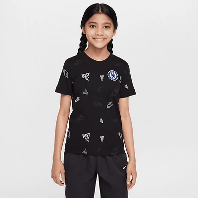 T-shirt Nike noir Chelsea Just Do It Crest pour jeune