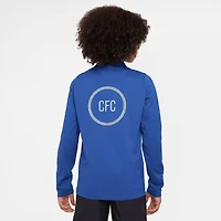 Haut à manches longues Nike Chelsea 2025/26 Strike Drill Dri-FIT bleu quart de zip pour jeune