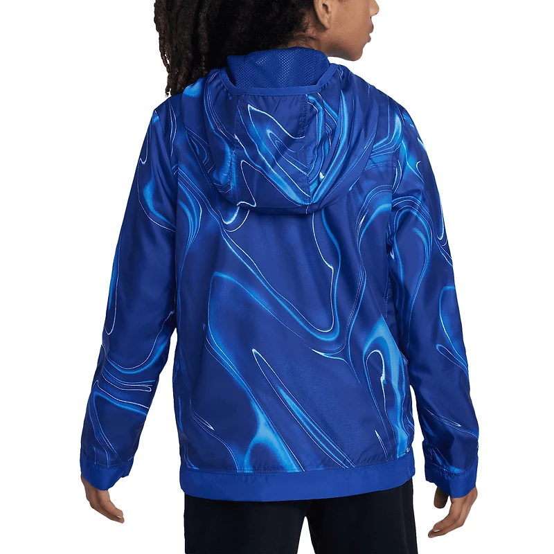 Veste à capuche demi-zip Nike Chelsea Amplify Anorak bleu pour jeunes