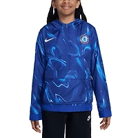 Veste à capuche demi-zip Nike Chelsea Amplify Anorak bleu pour jeunes