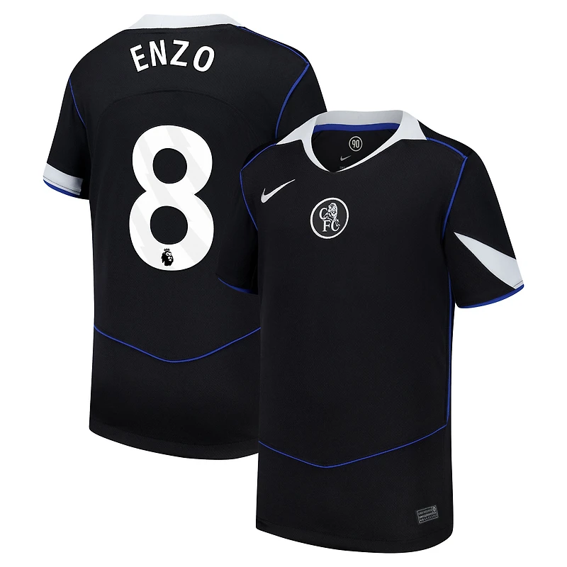 Youth Nike Enzo Fernández Black Chelsea 2025/26 Third Replica Player Jersey
