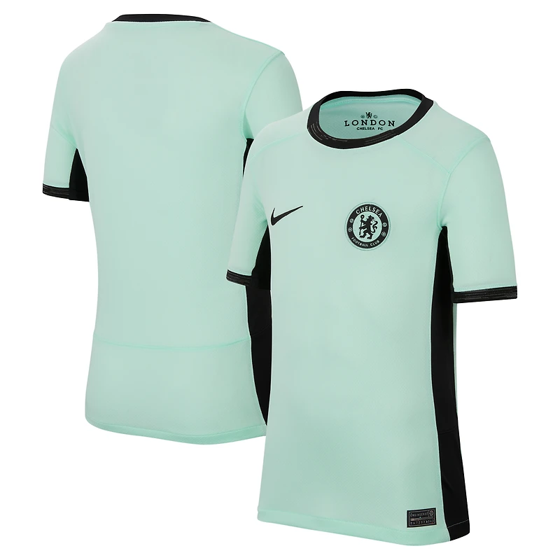 Maillot Nike Mint Chelsea 2023/24 Troisième Stade Réplique pour Jeune