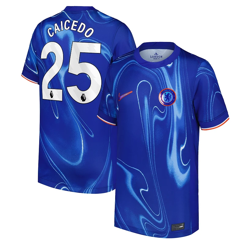 Maillot de joueur réplique domicile Nike Moisés Caicedo bleu Chelsea 2024/25 pour enfant