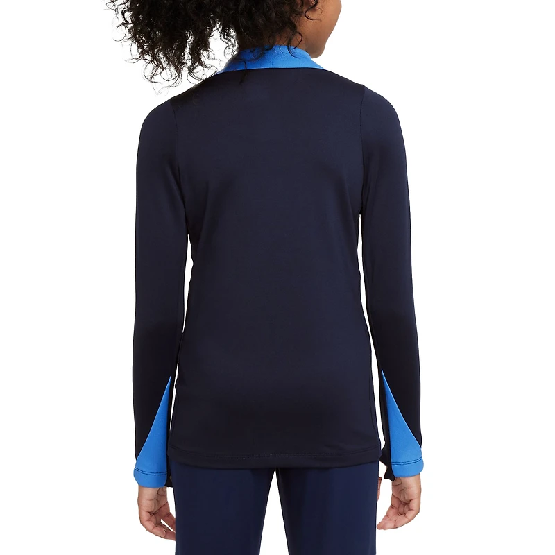 Youth Nike Navy Chelsea 2024/25  Strike Drill Performance Quarter-Zip Top
