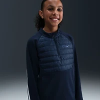 Haut d'entraînement Nike Chelsea Academy Winter Warrior bleu marine pour jeunes (saison 2025/26).