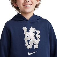 Youth Nike Navy Chelsea Club Pullover Hoodie