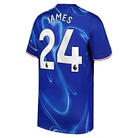Maillot de joueur réplique domicile Nike Reece James bleu Chelsea 2024/25 pour enfant