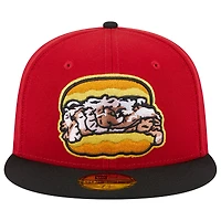 Casquette ajustée 59FIFTY Bowie Baysox Theme Nights Pit Beef New Era rouge pour homme