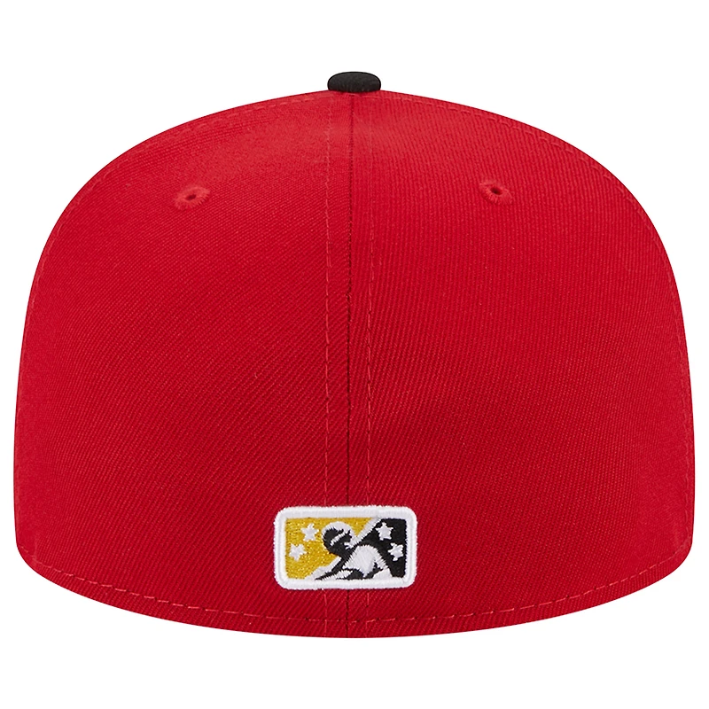Casquette ajustée 59FIFTY Bowie Baysox Theme Nights Pit Beef New Era rouge pour homme