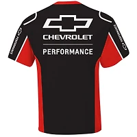 T-shirt noir à damier pour homme, motif sport Chevrolet