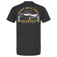 Men's Next Level  Black Chevrolet Build it, Race Repeat T-Shirt