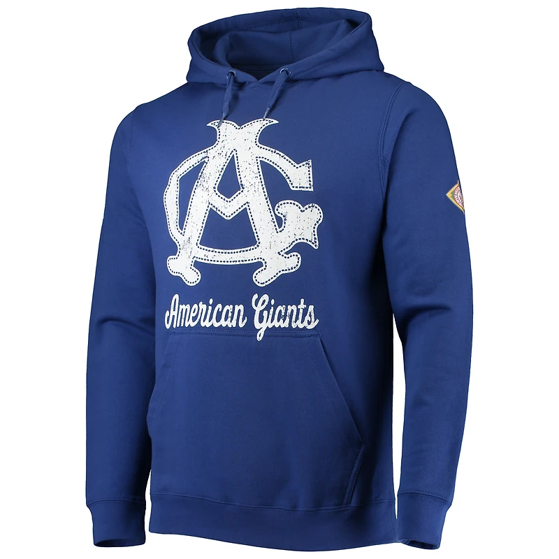 Sweat à capuche avec logo Stitches Royal Chicago American Giants Negro League pour homme