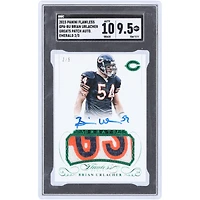Brian Urlacher Chicago Bears Autographed 2015 Panini Flawless 3 Color Game Used Relic #GPA-BU #2/5 SGC Authenticated 9.5/10 Card