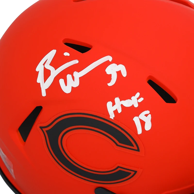 Brian Urlacher Chicago Bears Autographed Riddell Rave Speed Mini Helmet with "HOF 18" Inscription
