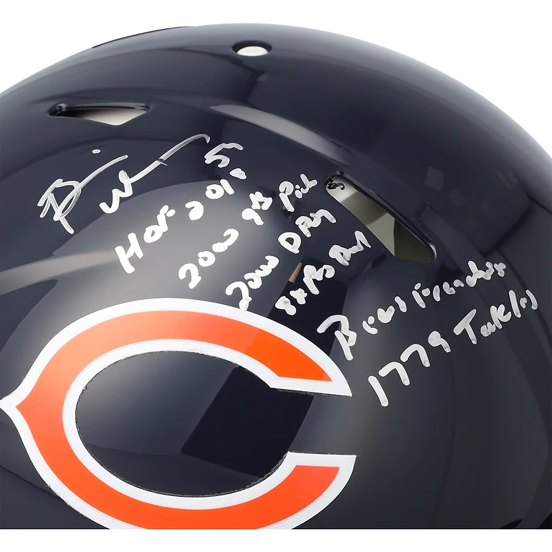 Brian Urlacher Chicago Bears Autographed Riddell Speed Authentic Helmet with Multiple Inscriptions - Limited Edition #5/5