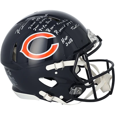 Casque Riddell Speed ​​authentique autographié par Brian Urlacher des Chicago Bears avec plusieurs inscriptions - Édition limitée à 5 exemplaires