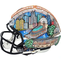 Casque miniature Riddell Speed ​​autographié par Brian Urlacher (Chicago Bears) avec inscription « HOF 18 » - Illustration de Charles Fazzino - WN55916213