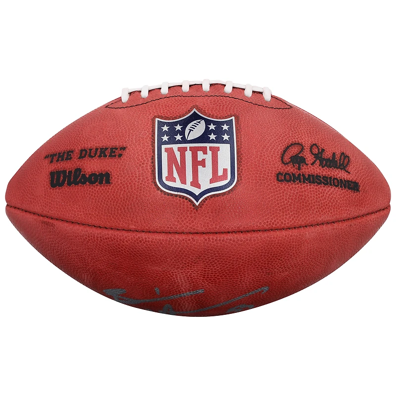 Ballon de football Wilson Duke en couleur, autographié par Brian Urlacher des Chicago Bears