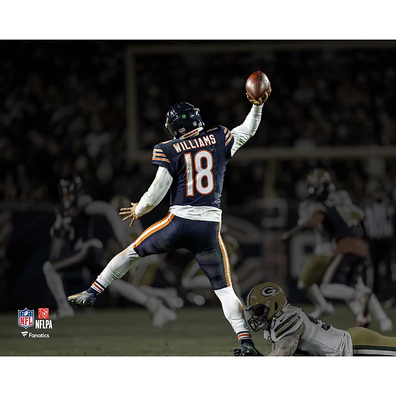 Caleb Williams Chicago Bears Unsigned 2025 NFC Wild Card Round 4th Down Pass Spotlight Photograph