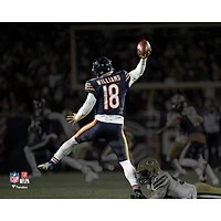 Caleb Williams Chicago Bears Unsigned 2025 NFC Wild Card Round 4th Down Pass Spotlight Photograph