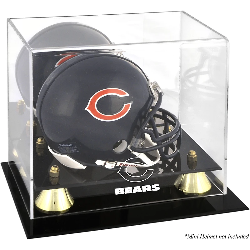 Vitrine de présentation du mini casque Golden Classic des Chicago Bears