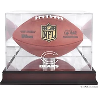 Chicago Bears Mahogany Football Logo Display Case with Mirror Back