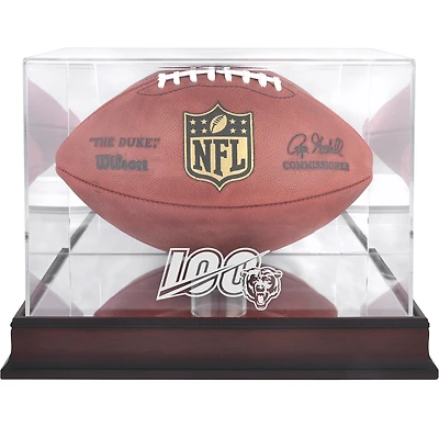 Chicago Bears NFL 100 Logo Mahogany Football Display Case with Mirror Back