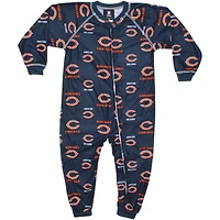 Combinaison raglan passepoilée et zippée pour tout-petits Chicago Bears - Bleu marine