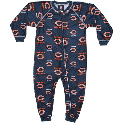 Combinaison raglan passepoilée et zippée pour tout-petits Chicago Bears - Bleu marine