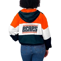 Veste coupe-vent zippée à blocs de couleurs pour femme Chicago Bears WEAR by Erin Andrews - Grande taille Bleu marine