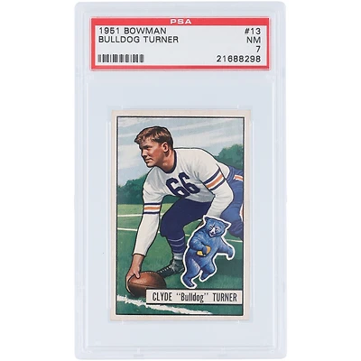 Carte 7 authentifiée Clyde Turner Chicago Bears 1951 Bowman #13 PSA