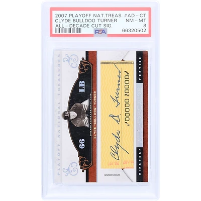 Clyde Turner Chicago Bears Autographed 2007 Playoff National Treasures All Decade Cut Auto #AD-CT #28/100 PSA Authenticated 8 Card
