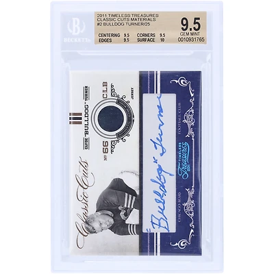 Clyde Turner Chicago Bears Autographed 2011 Panini Timeless Treasures Game-Used Relic #2 #14/25 BGS Authenticated 9.5 Card - 9.5,9.5,9.5,10 Subgrades