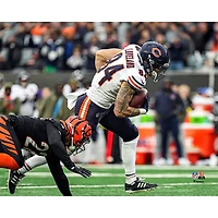 Photo de Colston Loveland, joueur des Bears Chicago, non signé en 2025 (semaine 9) : course vers la zone d'en-but et réception d'un touchdown