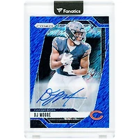 Carte Panini Prizm Blue Shimmer Prizm 2024 autographiée par D.J. Moore (Chicago Bears), numéro 48, numéro 9/25
