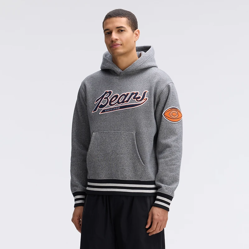 Fanatics Athletic Heather Gray Chicago Bears IconicFleece Tipped Hoodie