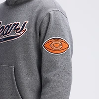 Fanatics Athletic Heather Gray Chicago Bears IconicFleece Tipped Hoodie