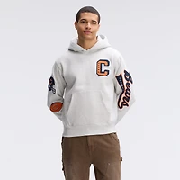 Fanatics Heather Gray Chicago Bears IconicFleece Letterman Hoodie