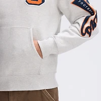 Sweat à capuche Letterman emblématique en polaire gris chiné des Chicago Bears de Fanatics