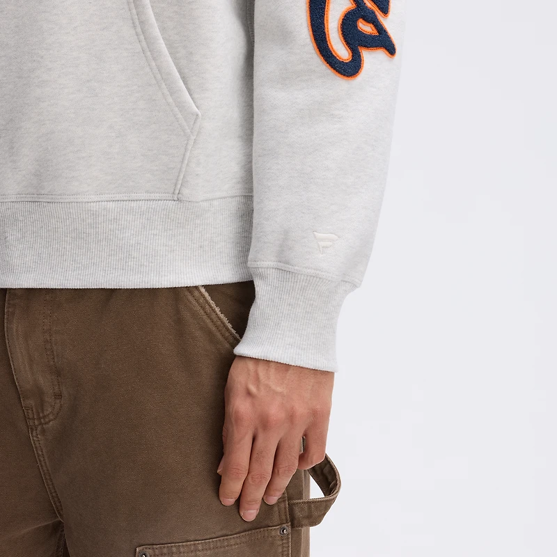 Fanatics Heather Gray Chicago Bears IconicFleece Letterman Hoodie