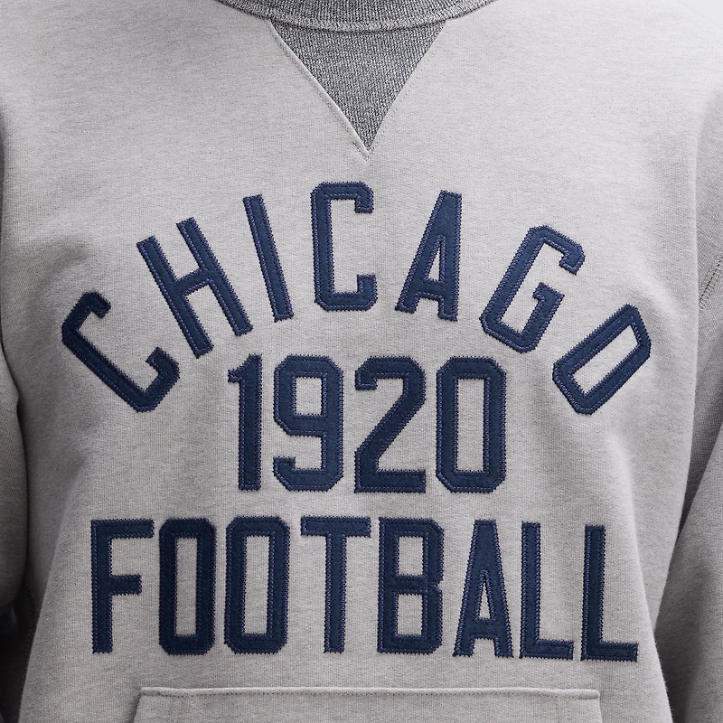 Sweat-shirt à poche Fanatics Heather Gray Chicago Bears Iconic Fleece