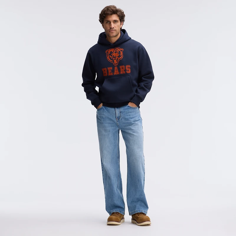 Sweat à capuche floqué Fanatics Navy Chicago Bears IconicFleece