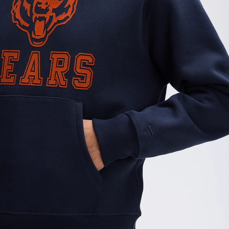 Fanatics Navy Chicago Bears IconicFleece Flocked Hoodie