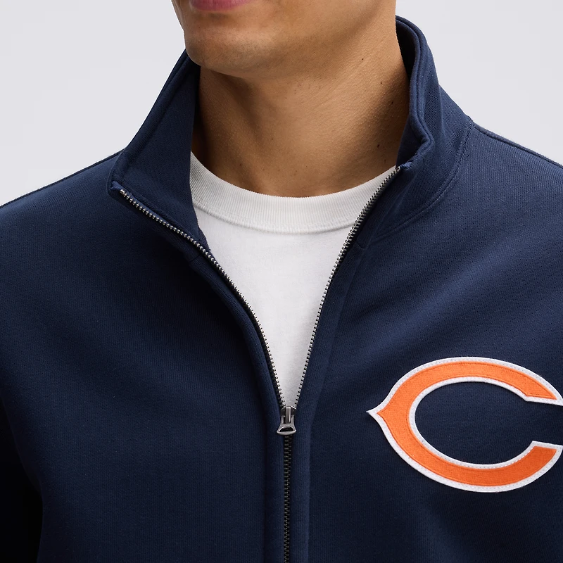 Veste polaire emblématique Chicago Bears bleu marine Fanatics à fermeture éclair intégrale